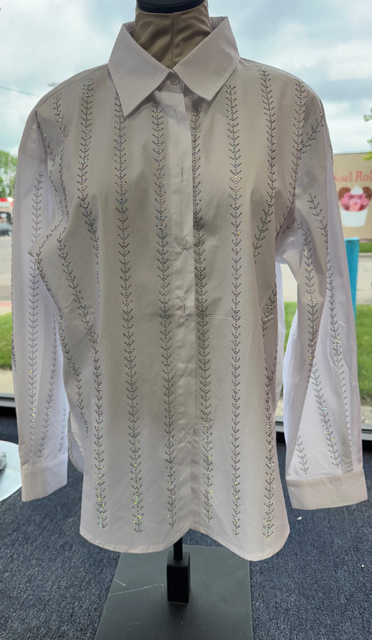 Rhinestone button up